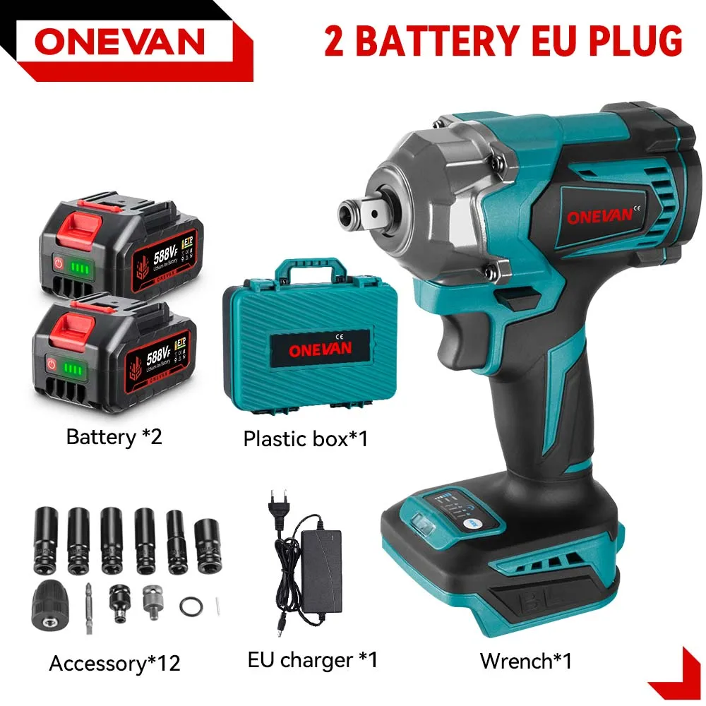 

ONEVAN Аккумуляторный ударный гайковерт 1200 Нм 1/2 дюйма для аккумулятора 18 В