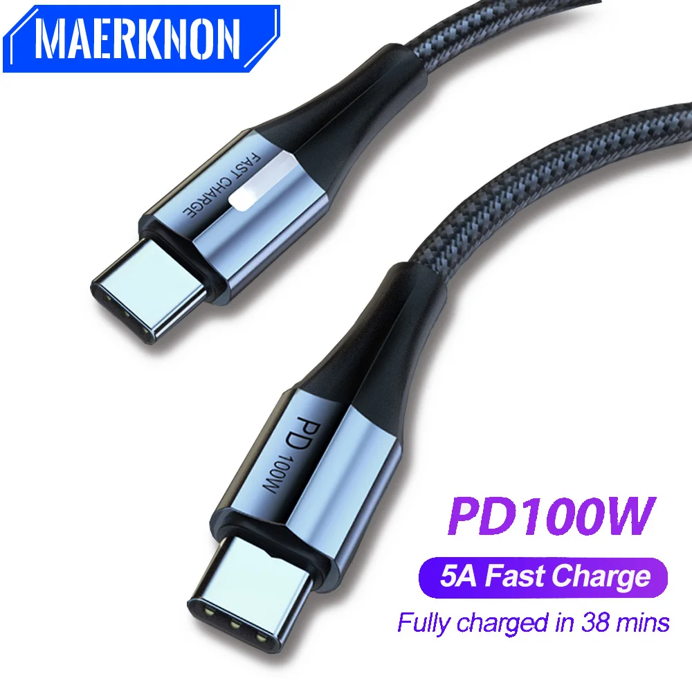 

PD USB C Cable 100W USB C to USB Type C Cables Fast Charging Wire For xiaomi poco MacBook Pro Samsung Quick Charge 3.0 Data Cord