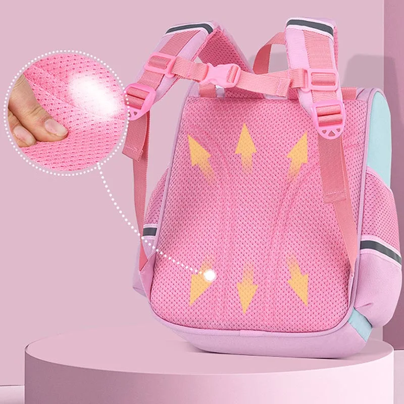 Girl School Bags Child Pink Unicorn Nylon Printing Backpack Kindergarten Student Cute Girls Children Schoolbag Waterproof Kid