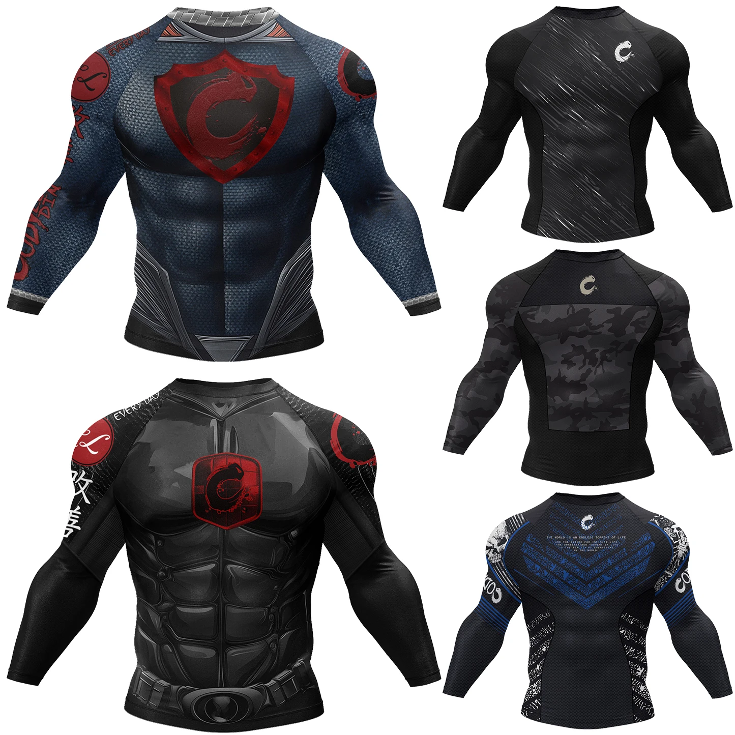 Фото Мужская футболка Cody Lundin MMA с 3D принтом Bjj Boxing Sport Tops с длинным рукавом Rash Guard Рубашки для джиу-джитсу Трикотажные изделия для кикбоксинга и фитнеса №2