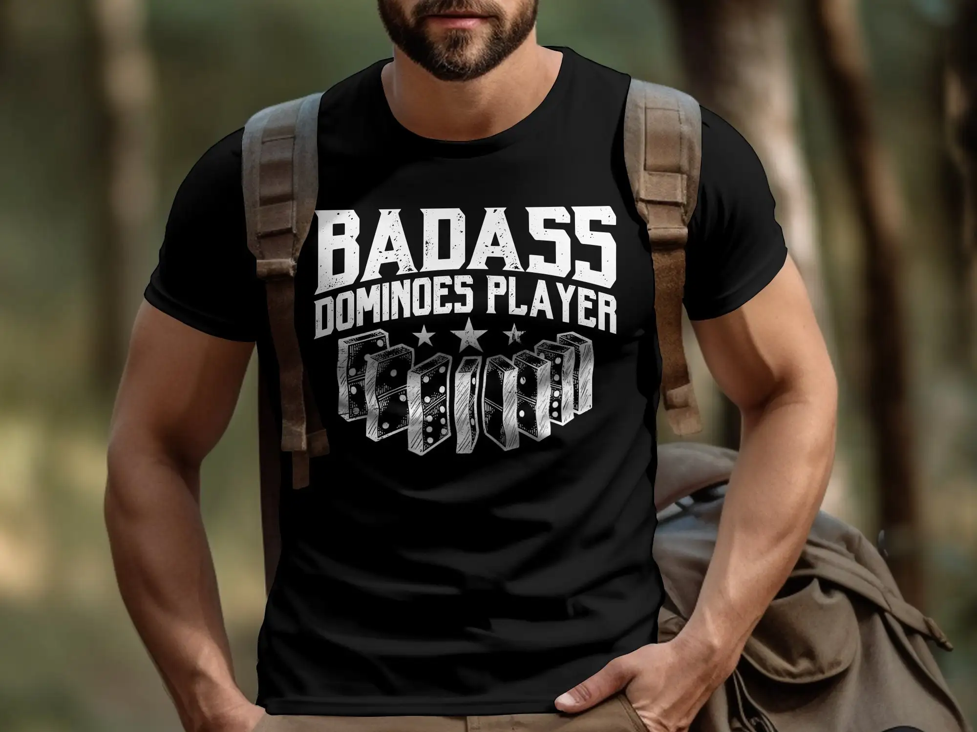 Игровая футболка Badass Dominoes крутая игровая домино любовник Повседневная забавная