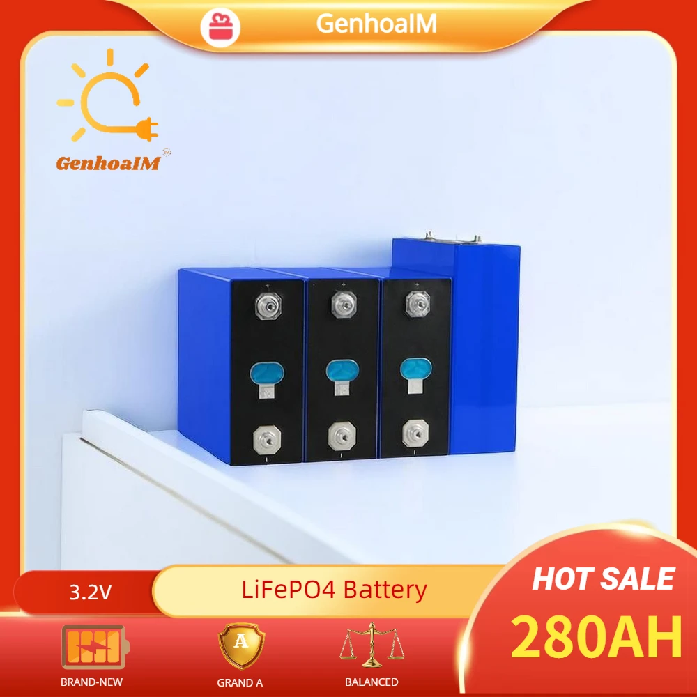 

3.2V Lifepo4 Battery 280AH Brand New Deep Cycle LFP Golf cart batteries with bus bars DIY 12V 24V 48VFor Camping Golf Carts Boat
