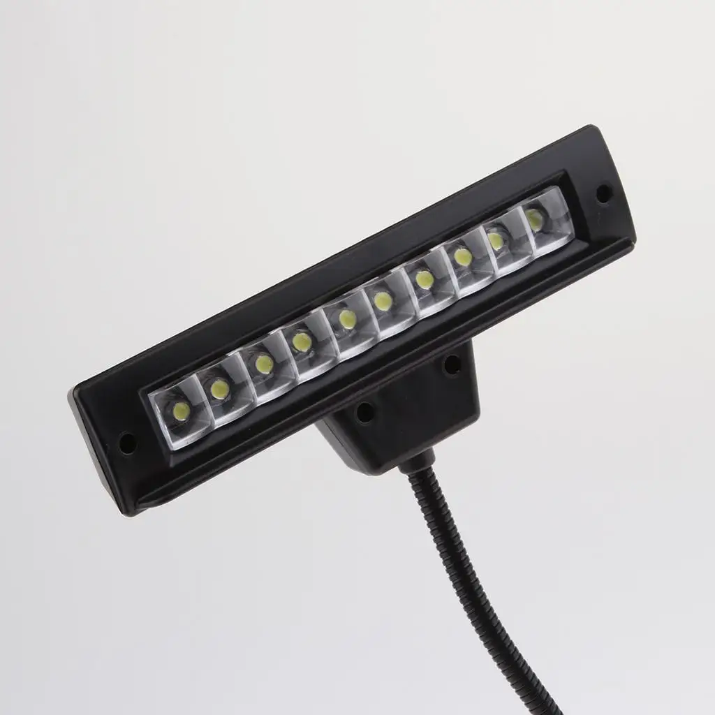 

Music Stand Light Clip Table Lamp Neck Reading Light Black