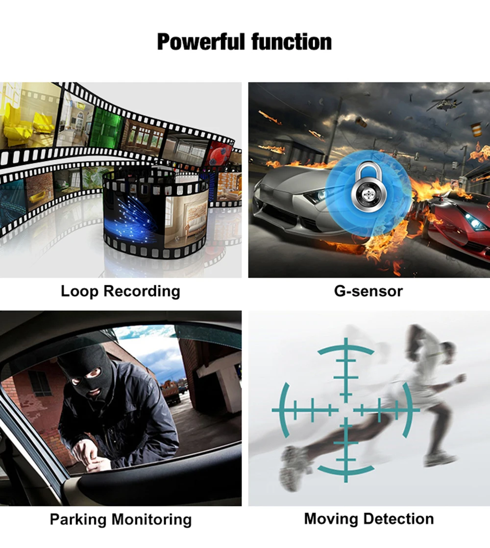 Karadar Автомобильный видеорегистратор HD дисплей с GPS русская сигнализация