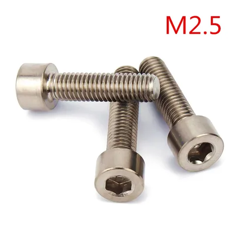 M2.5 DIN912 Чистый титан GR2 Винт с шестигранной головкой M2.5*4/5/6/8/10/12/14/16/18/20