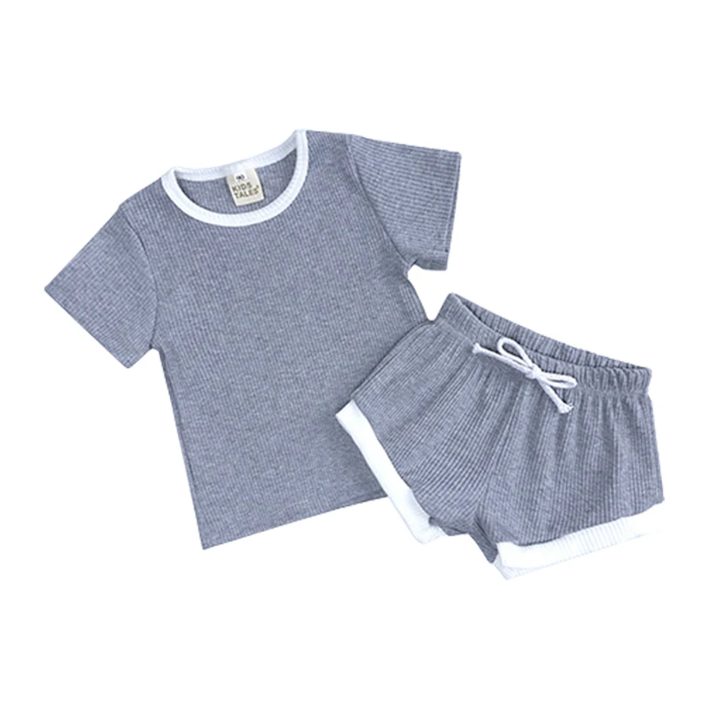 

Хлопковые комплекты для малышей с мини-машинками, модные летние однотонные полосатые комплекты с футболкой и шортами для мальчиков, одното...