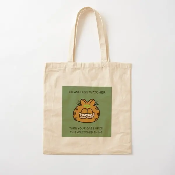 

Beholding Garf Cotton Canvas Bag Fabric Reusable Grocery Travel Fashion Handbag Unisex Shopper Shoulder Bag Printed Ladies