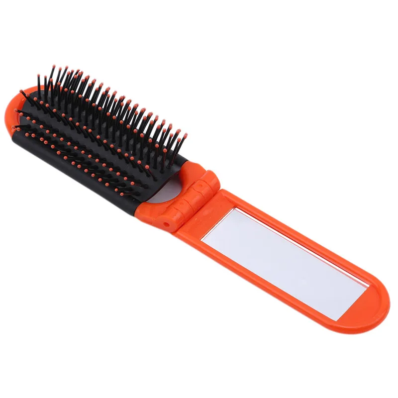 

1PC Professional Travel Hair Comb Portable Folding Hair Brush With Mirror Compact Pocket Size Purse Travel Comb