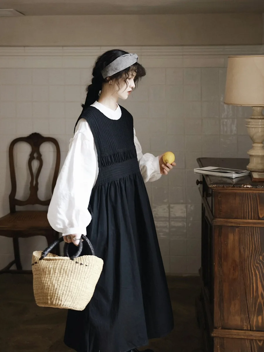 Японский женский плиссированный сарафан Mori Sweet Vintage Organ Pleated