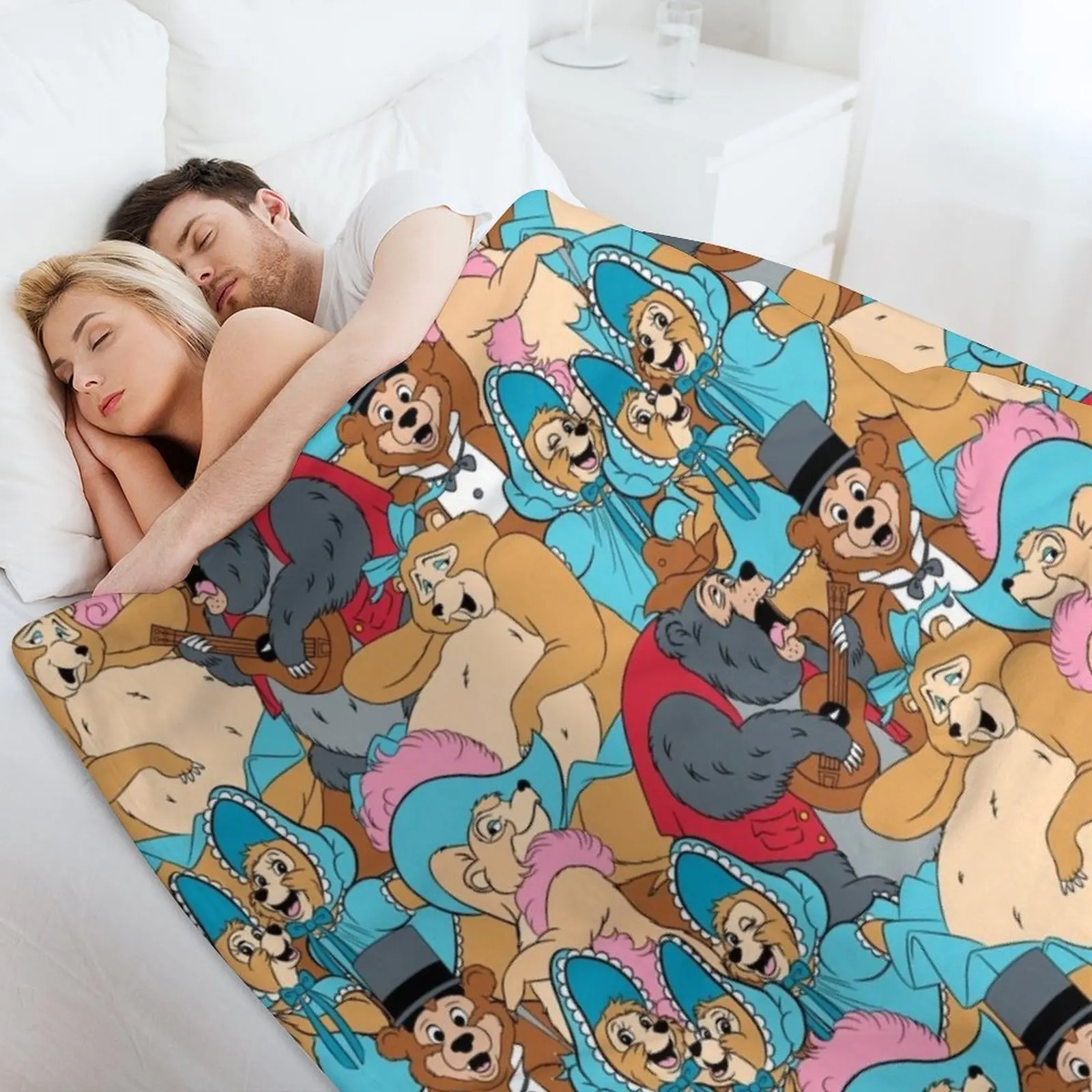 Одеяло с рисунком деревенского медведя-дзбаборе мягкие декоративные одеяла