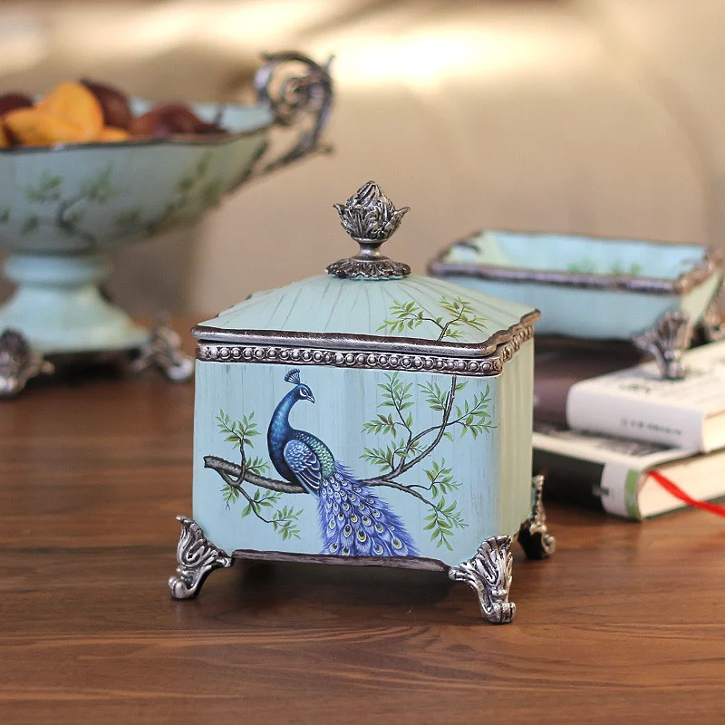 

American Large ceramic storage tank, tea caddy, dried fruit jar decoration, storage ceramic storage tank, living room decoration