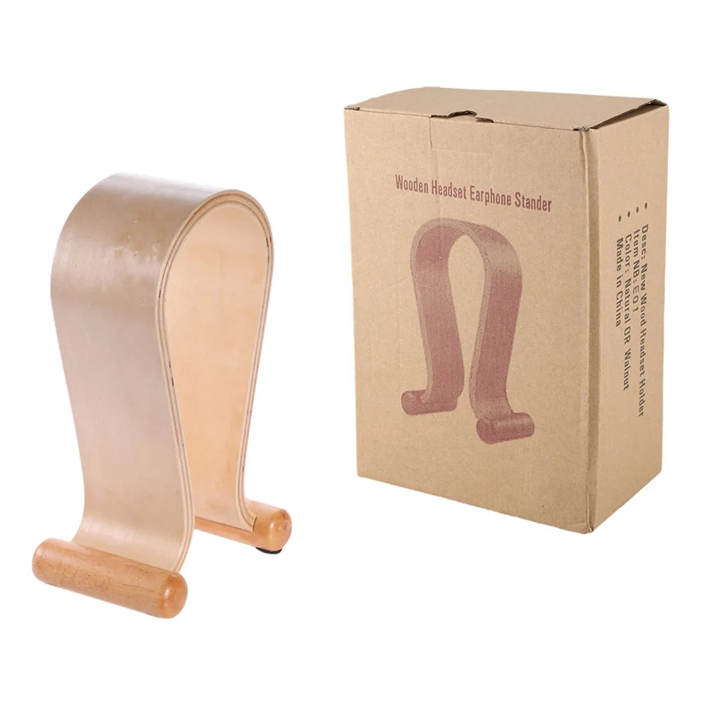 

U Shape Wooden Headphones Stand Holder Universal Headset Desk Display Shelf Rack Universal Headset Hanger Stand Bracket