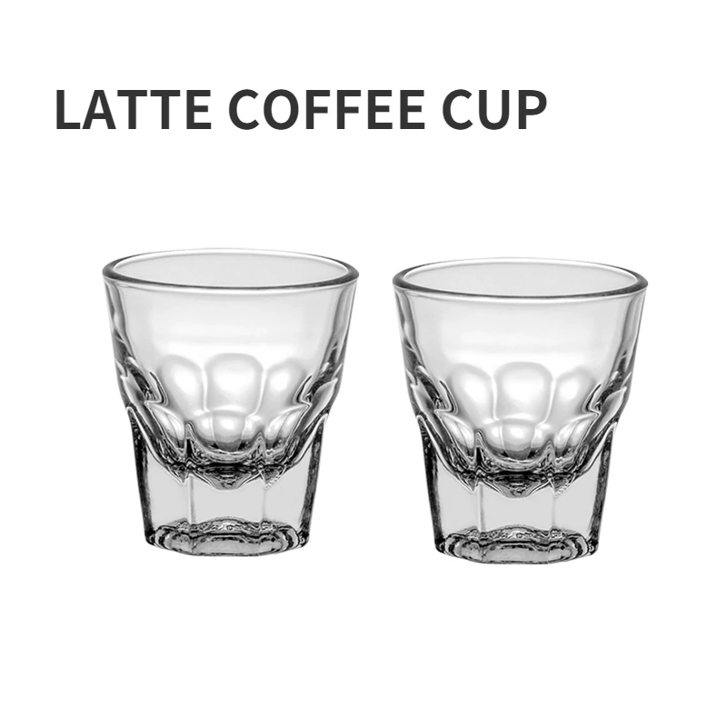 

4 шт., кофейный набор 4,5 унций/133 мл, стеклянные кружки для кофе, плоская белая кофейная чашка для эспрессо, классическая элегантность, настоль...