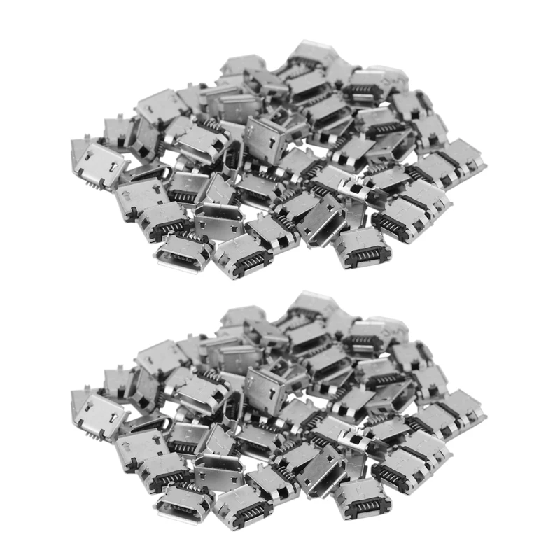 

120 шт. Micro-USB Тип B Женский 5-контактный SMT Размещение SMD Штекерный разъем DIP