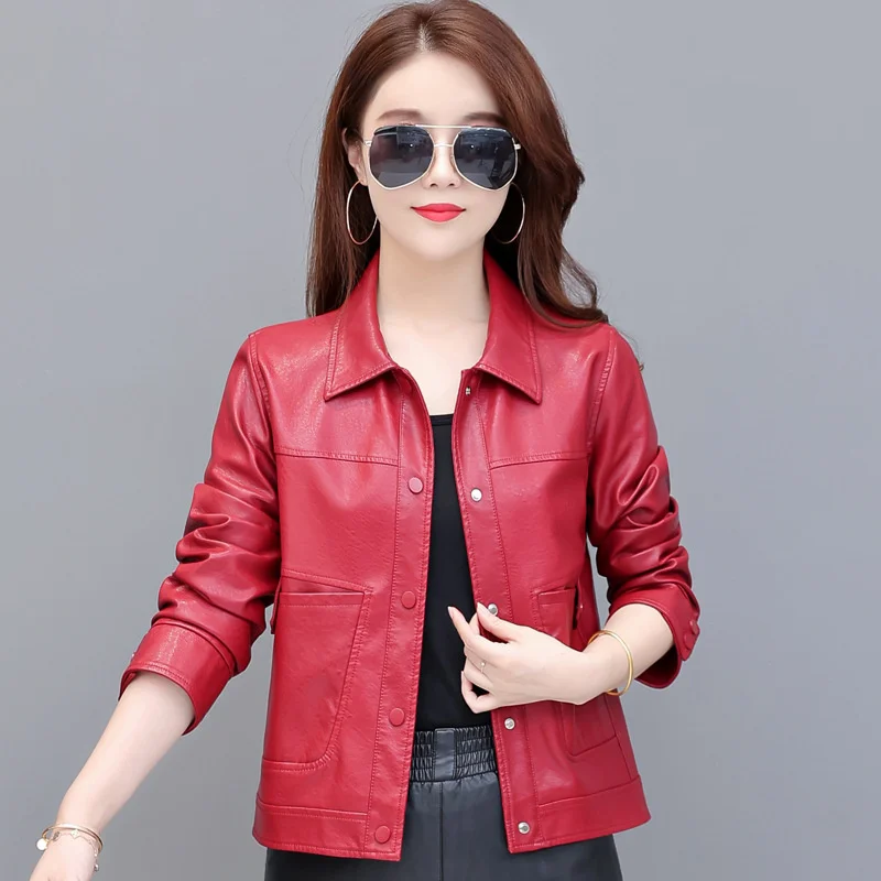 100% genuine Haining real clothes women's autumn 2023 new short large sheepskin coat lapel loose leather jacket