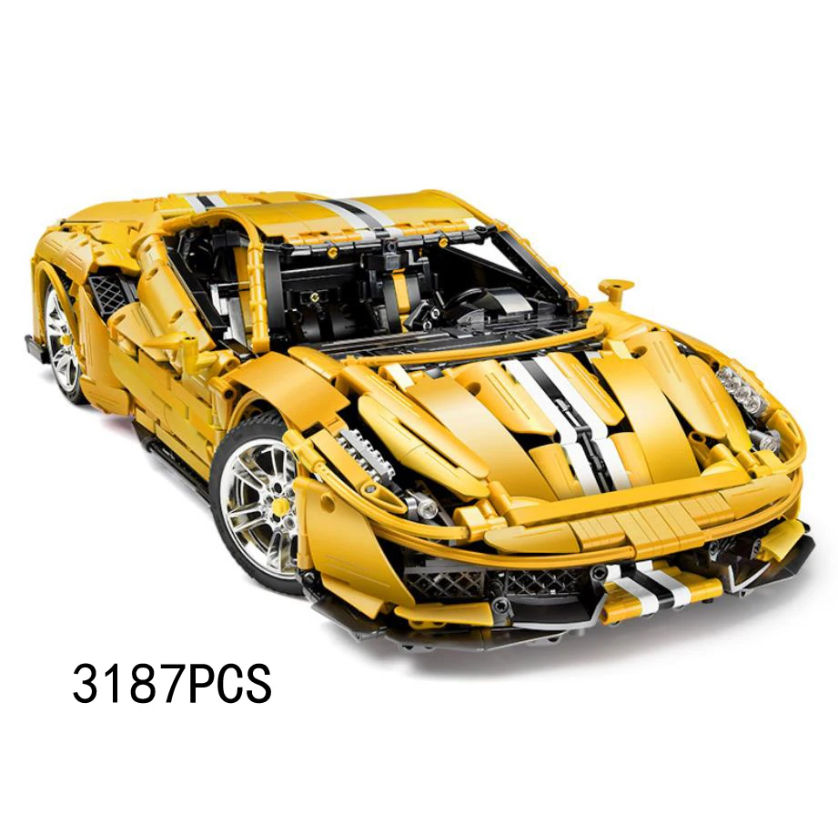 Фото Радиоуправляемая модель суперкара Ferrari 488 Pista Spider, масштаб 1:8, 2,4 ГГц, техническая, из строительных блоков MOC, RC-игрушка №3