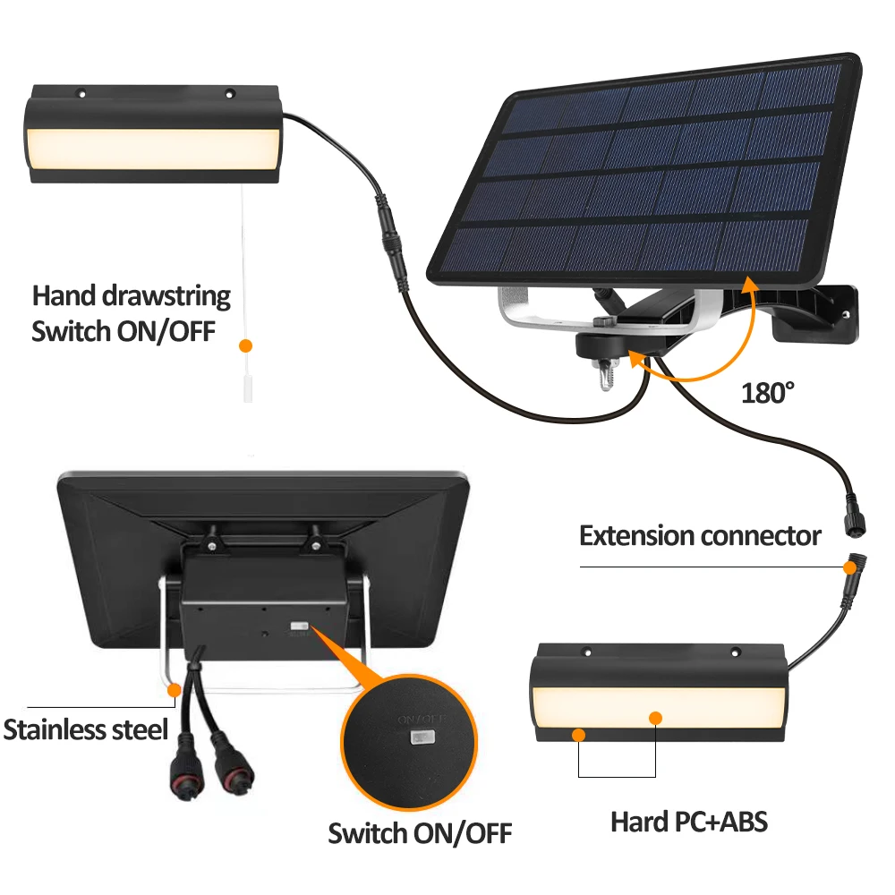 Подвесной светильник на солнечной батарее двойная лампа для сада с разделением