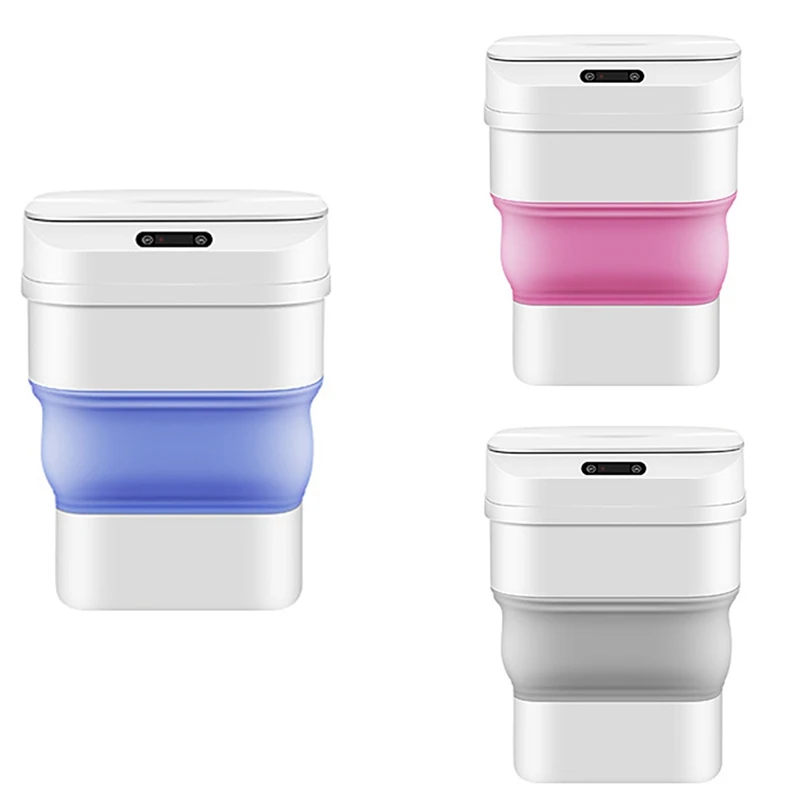 

Induction Folding Trash Can,Home Office Storage Bin,Automatic Opening Trash Can,Creative Desktop Trash Basket