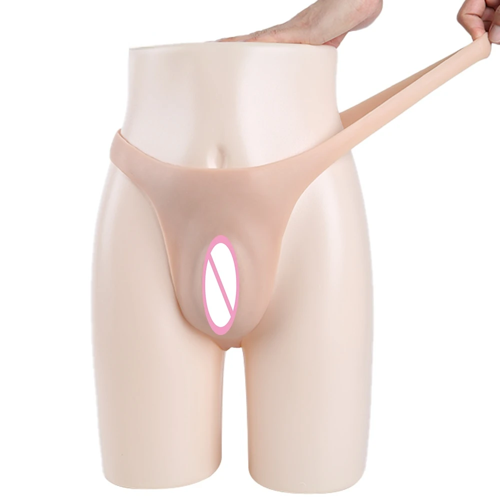 100% Artificial Silicone Fake Vagina Buttocks Enhancement  Transgender Vagina For Crossdresser Drag-Queen Underwear Panty