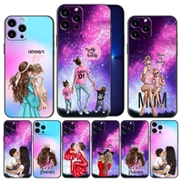 woman fashion girl super mom baby phone case cover for apple iphone 11 12 13 pro max x xs 7 7 8 8 plus 6s 5 se xr mini bag