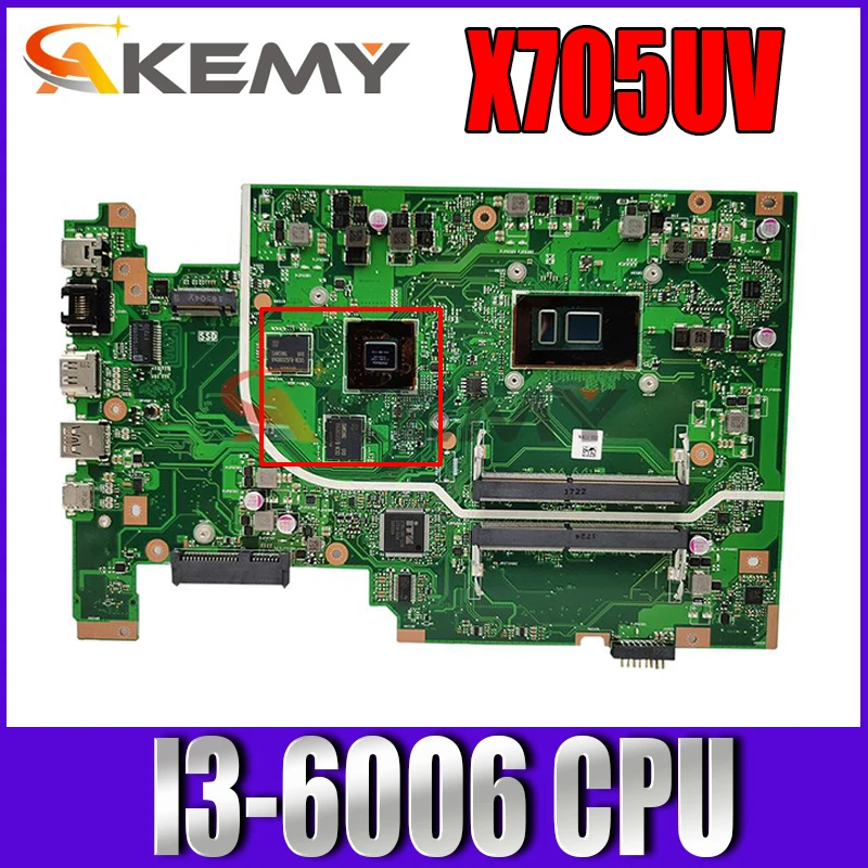 

X705UV MB I3-6006 CPU Mainboard For ASUS X705UVR X705UQ X705UB X705UD X705UDR X705UN X705U Laptop Motherboard