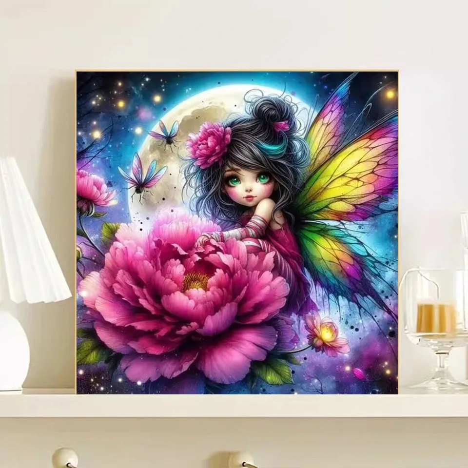 Фея алмазная живопись мультфильм эльф девушка DIY Алмазная вышивка красочный