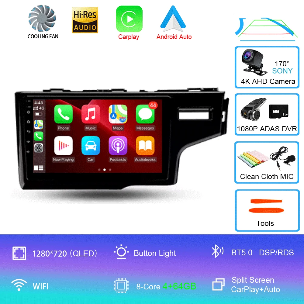 

Для Honda Jazz 3 2015-2020 подходит для 3 GP GK 2013-2020 Автомобильный радиоприемник Мультимедийный видеоплеер Навигация Стерео GPS Android 15