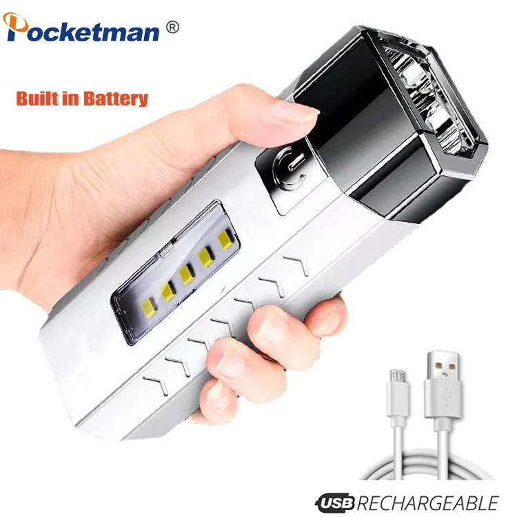 

Super Bright LED Flashlight Dual Light Source 2*LED Rechargeable Flashlights Waterproof Torch for Camping Hiking Emergency