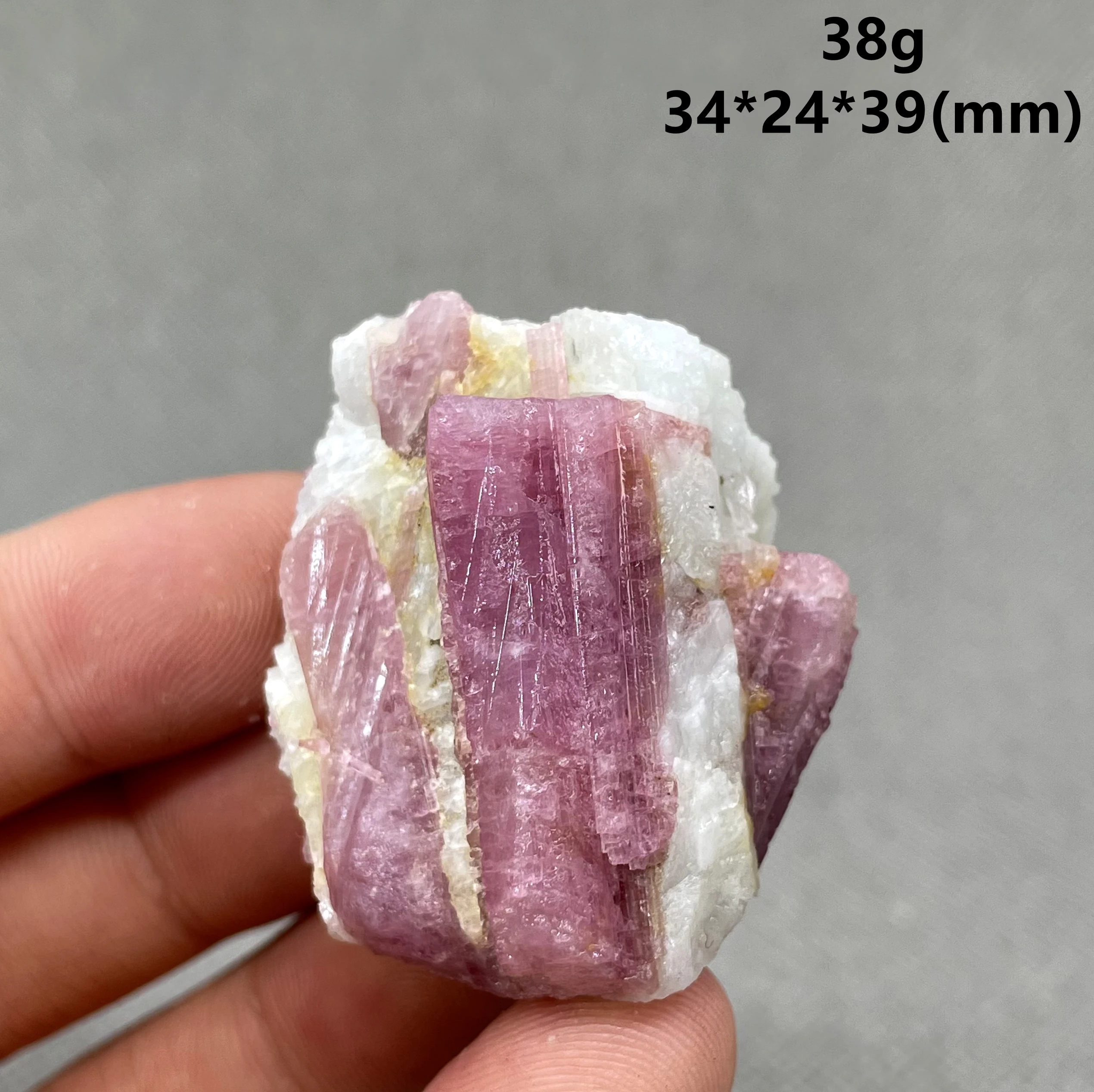 

NEW! BEST! 67g Natural Brazil pink tourmaline mineral crystal specimens stones and crystals quartz crystals