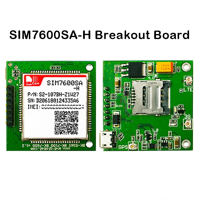 

SIMCOM SIM7600SA-H breakout board LTE Cat4 module for New Zealand Australia South America B1/B2/B3/B4/B5/B7/B8/B28/B40/B66