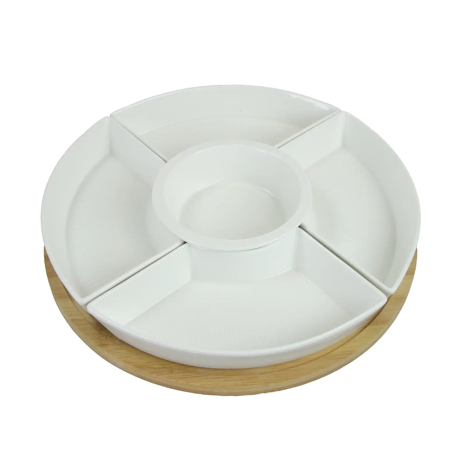 

12 1/4 Inch 6pc Lazy Susan Appetizer and Condiment Server Set