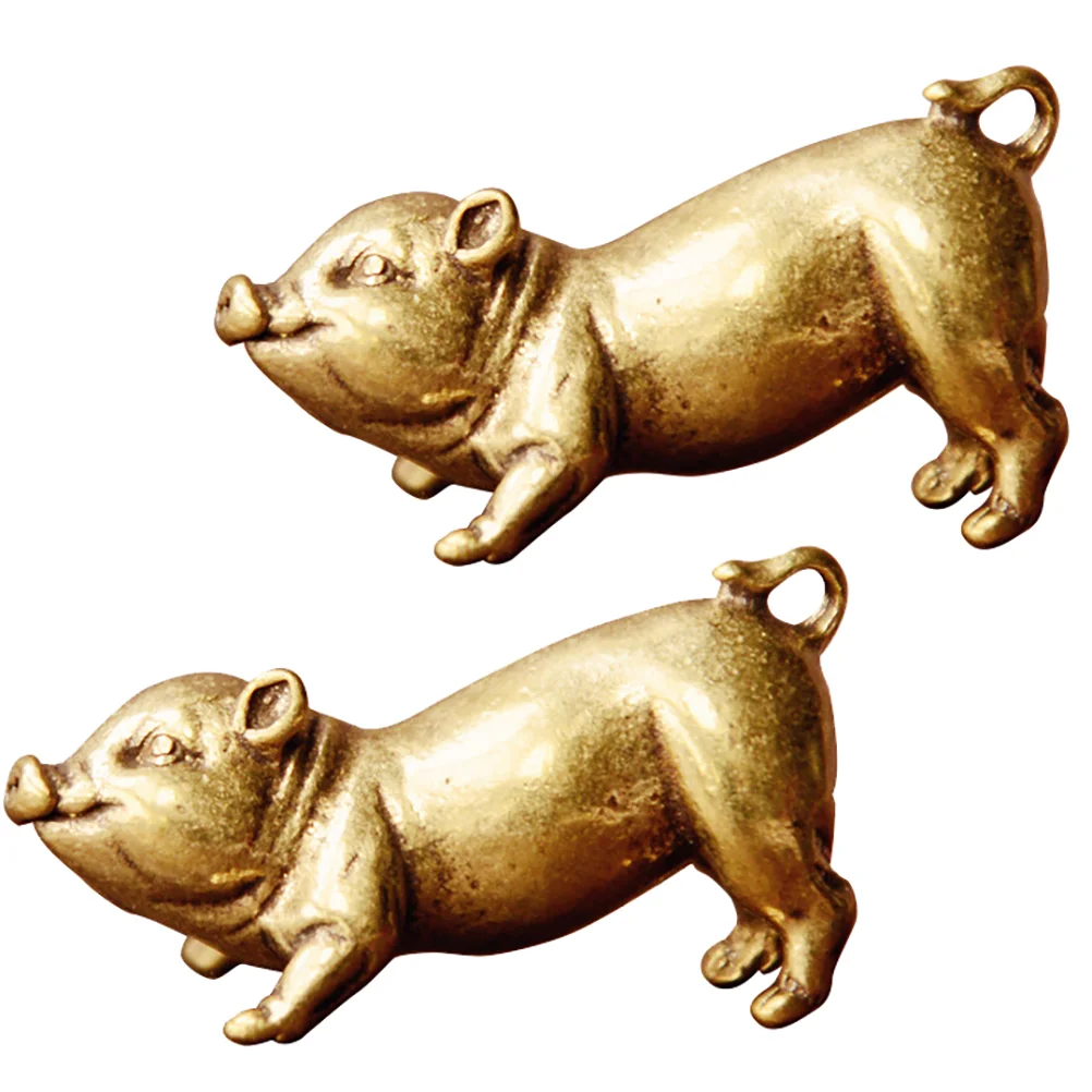 

2 шт. Ретро Декор свинки латунные винтажные свинки DIY Подвески брелок подвеска