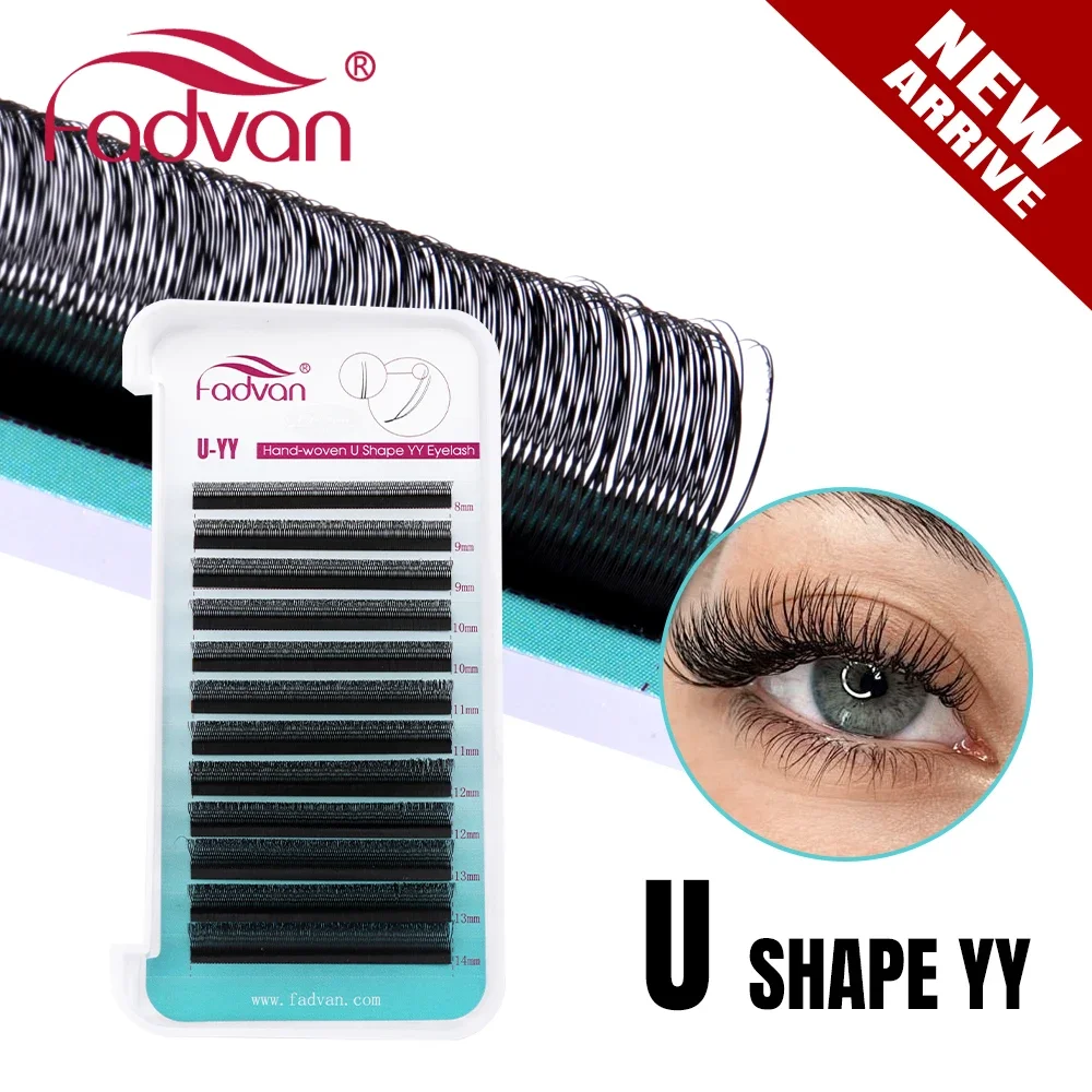 Fadvan u em forma de yy flor paralela cílios postiços cosplay pontas duplas cílios 2d yy cílios pré-fabricados fãs volume cílios postiços maquiagem