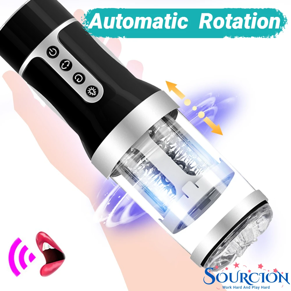 

Automatic Telescopic Rotation Masturbator Cup Male Real Vagina Massage Voice Interaction Sex Toys for Men Sucking Masturbation