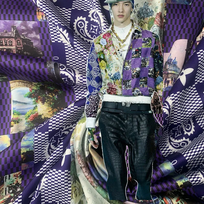 Европейская мода бренд полиэстер сатин Одежда Ткань Полиэстер Хлопок Эластичный