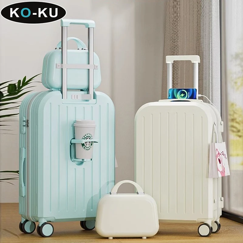 Багажный комплект KO-KU многофункциональный Женский Дорожный чемодан для
