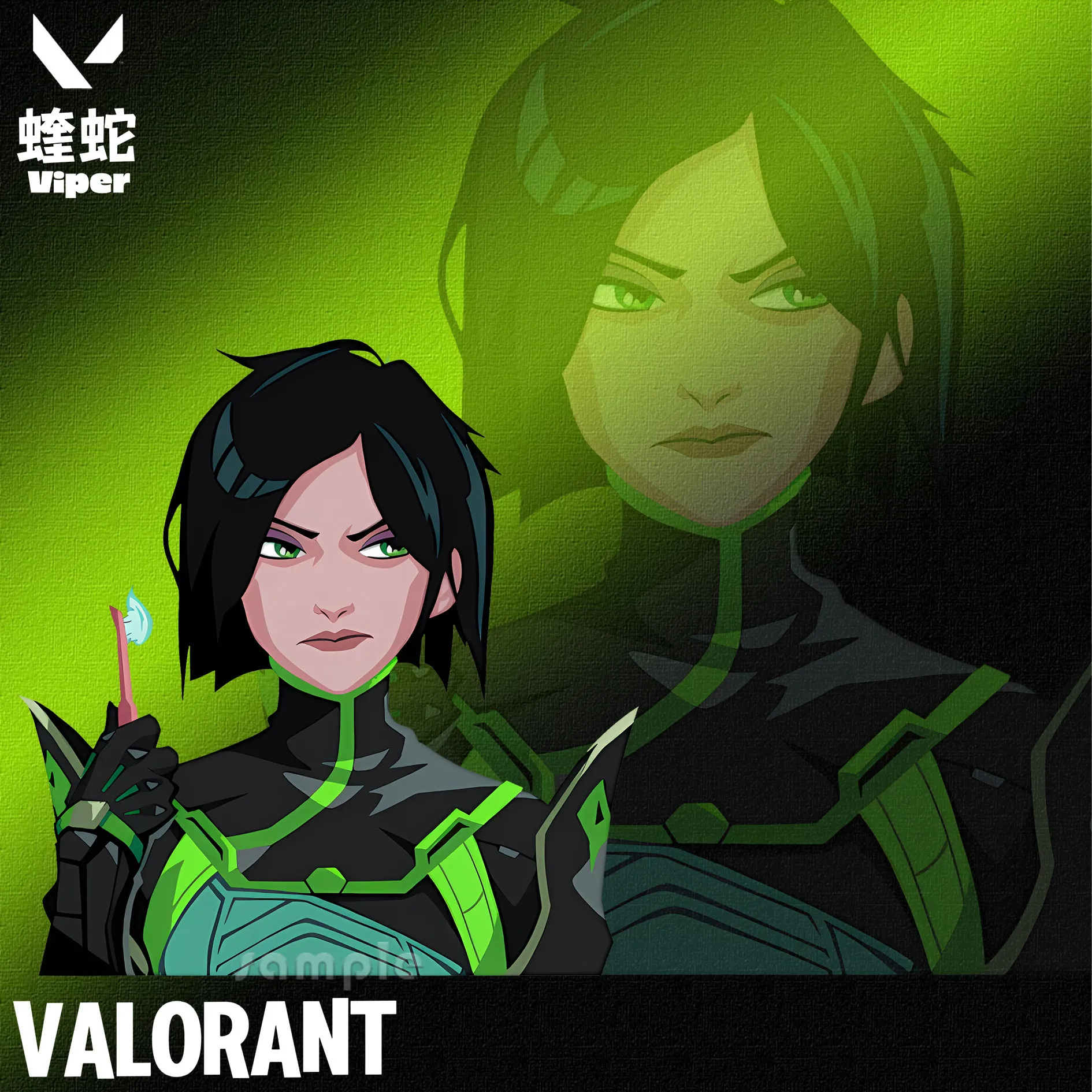 Фото Аниме-игра VALORANT: Модная фигурка персонажа Вайпер Дэдлок из акрила ‌   Брелок-подвеска для сумки, настольное украшение, подарок. №1