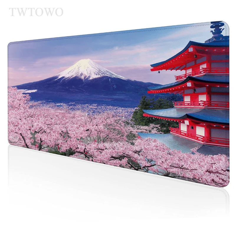 

Mount Fuji Cherry Blossoms Sakura Mouse Pad Gamer XL Large Custom Mousepad XXL MousePads Desk Mats Soft PC Desktop Mouse Pad