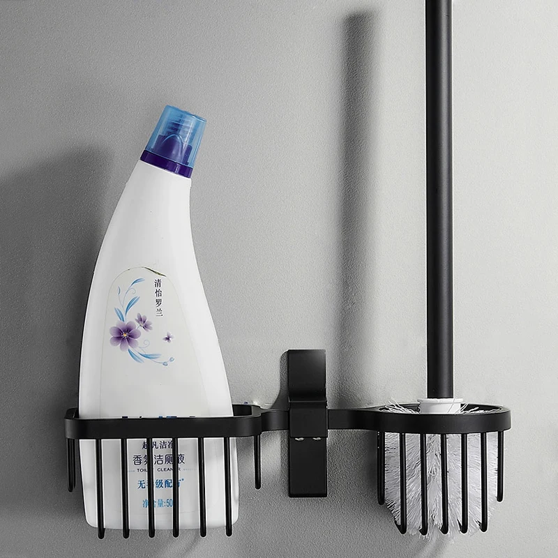 

Storage Rack Toilet Brush Hanging-wall Non Perforated Toilet Bathroom Brush Household Without Dead Corner Toilet Brush Rack