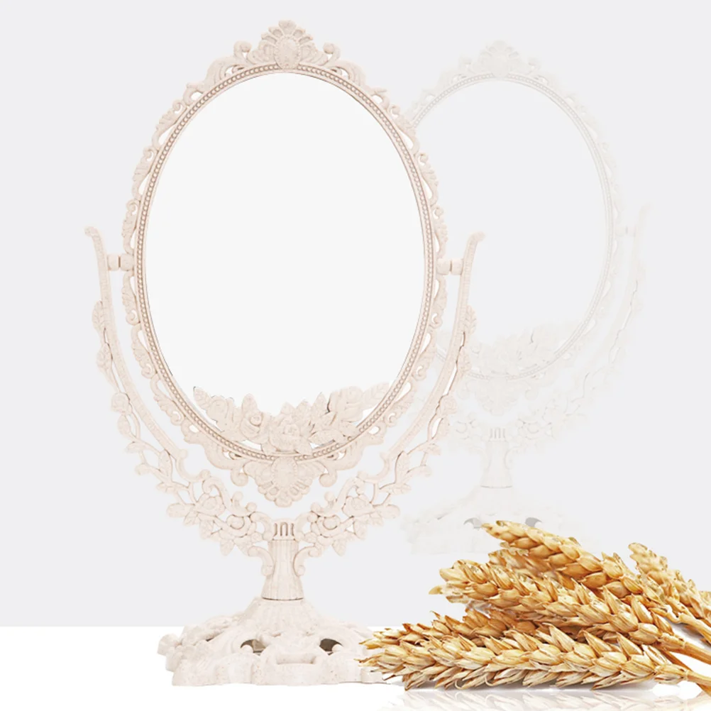 

Double Mirror Travel Makeup Mirror Countertop Mirror Swivel Mirror Decorate Rotation Mirror Oval Mirror Miss