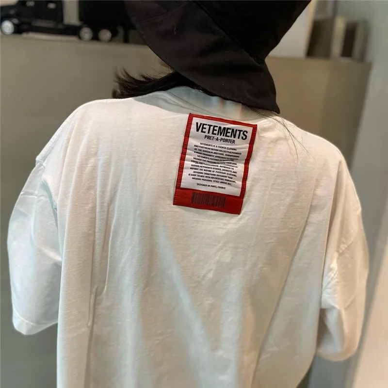 

22SS Heavy Fabric VETEMENTS T Shirt 1:1 High Quality Oversize Top Tees Embroidered Letter T Shirts