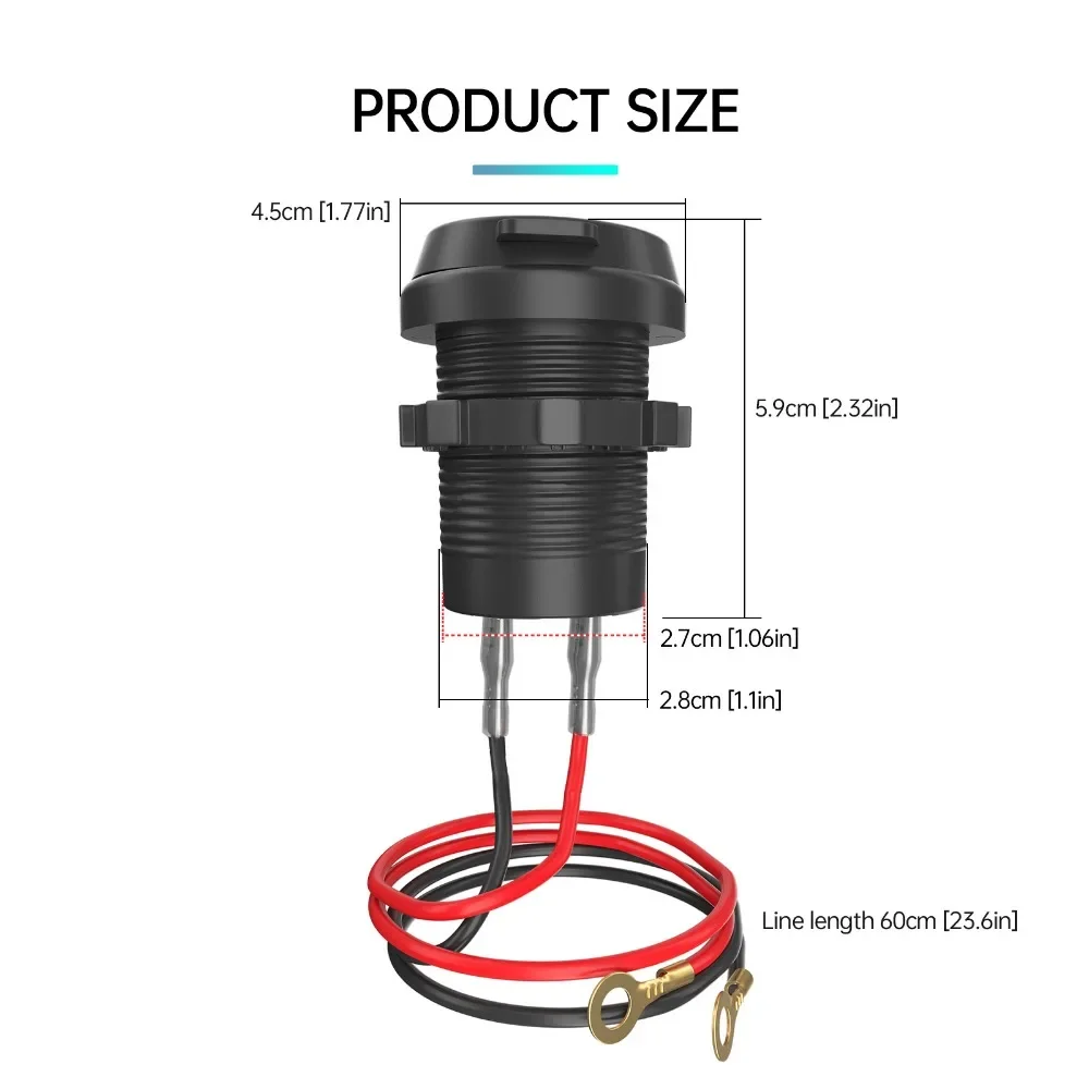12 В/24 В Автомобильное зарядное устройство USB разъем PD Тип C + QC 3 0 электрическая