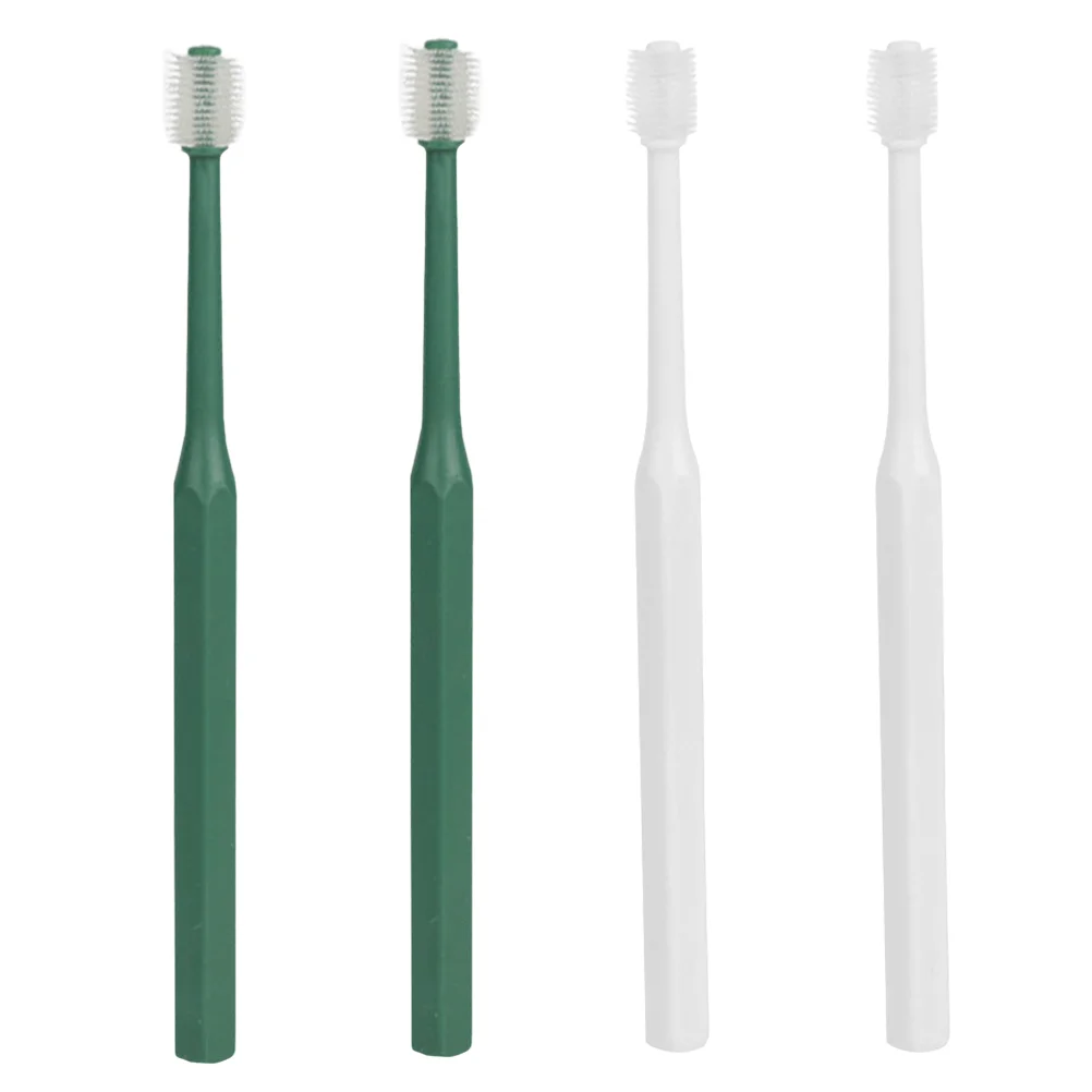 

4 Pcs Travel Pets Cat Dog Kitten Practical Lightweight Tpe Portable Long Handle Oral Cleaning
