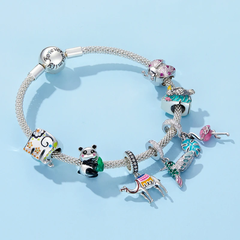 Очаровательная подвеска в виде животного зоопарке фламинго из стерлингового