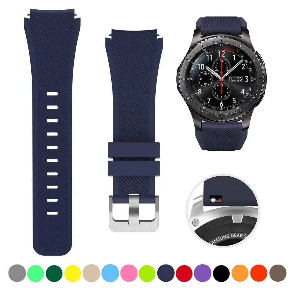 22mm 20mm Watch Band for Samsung Galaxy Watch 46mm/Huawei Watch GT2 Sports Silicone Bracelet Wristband for Amazfit GTR/Stratos 3