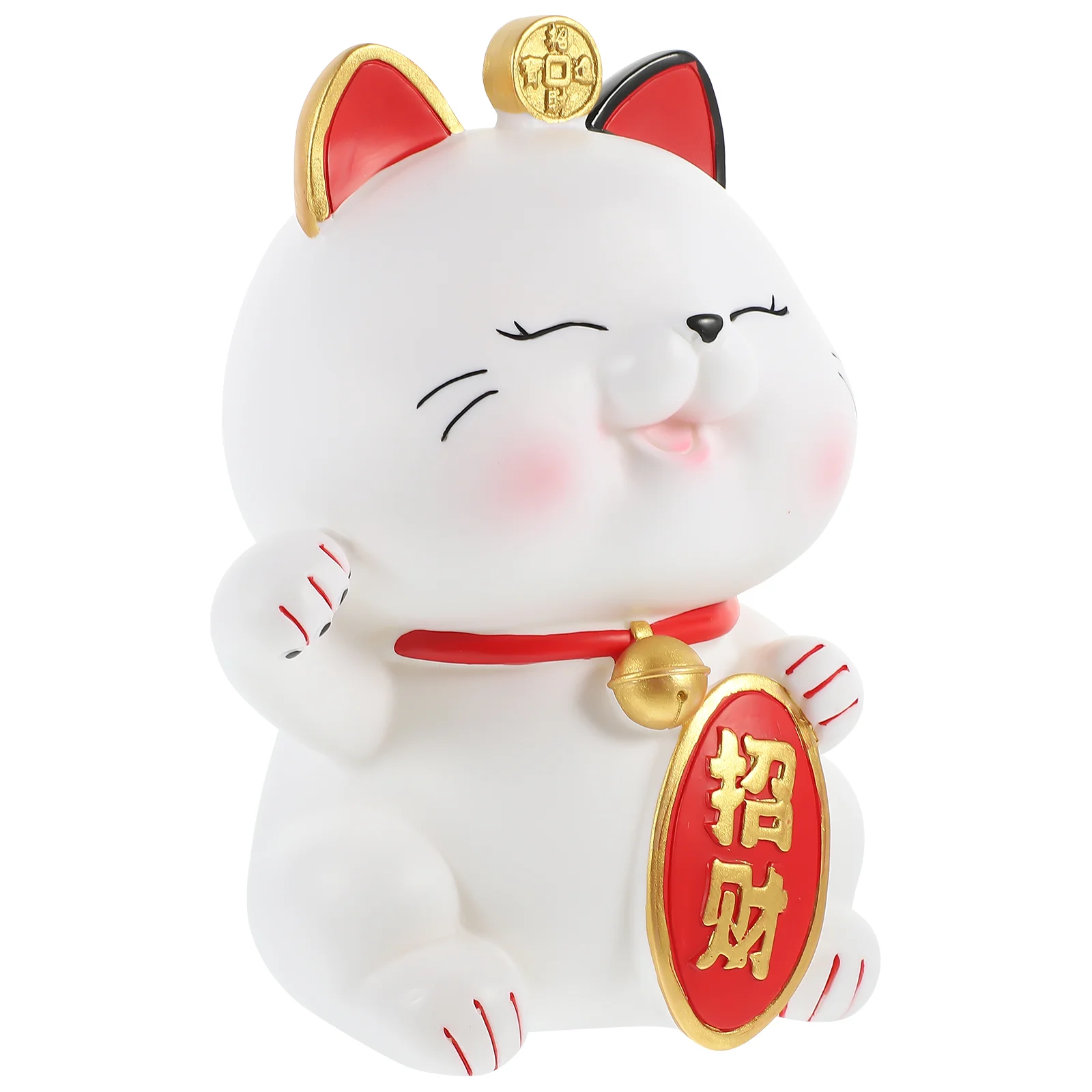 

Lucky Cat Piggy Bank Vinyl Coin Container Fortune Book Decorative Ceramics Money