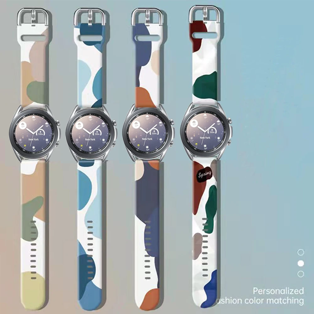 

20mm/22mm Silicone Watchband for Samsung Galaxy Watch Active 2 Sports Strap for Watch 3 4 Classic 40 41 42 44 46mm Band Bracelet