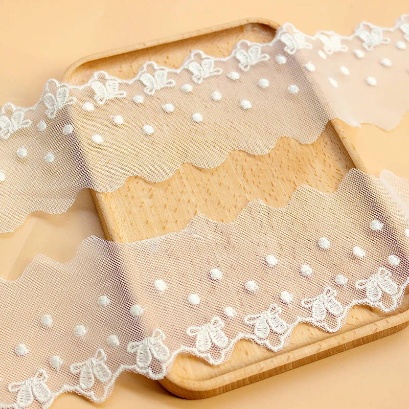 

5 ярдов, кружевная ткань с вышивкой, цвета слоновой кости