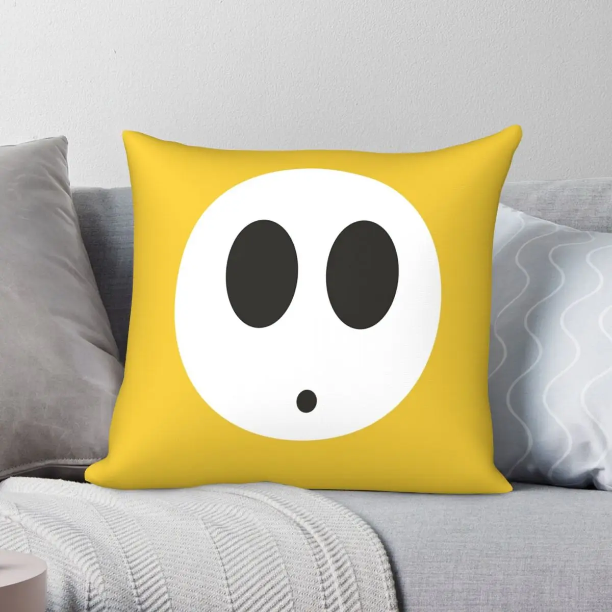 

Желтая квадратная наволочка для подушки Shy Guy из полиэстера и льна, бархатная креативная Декоративная Подушка на молнии, наволочка для диван...