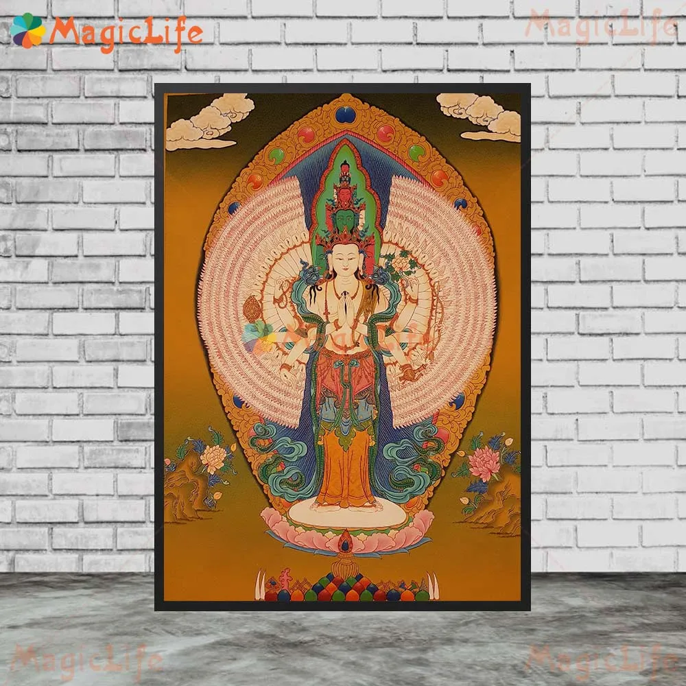 Буддизм Avalokiteshvara религия Печать плакаты настенные картины для гостиной Искусство Холст Картина без рамки